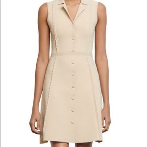 Sandro Cream Sleeveless Button-Front Mini Dress